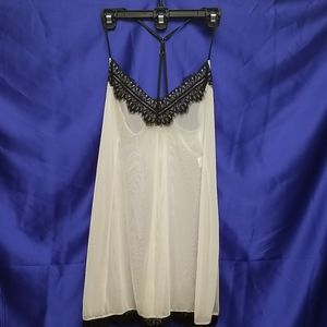 Large Josie Natorie White Sheer Slip